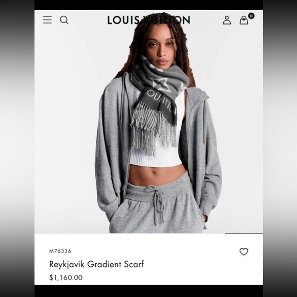 Louis Vuitton Black and Gray Cashmere Scarf - Picture 10 of 10